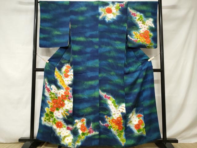 平和屋着物■訪問着 枝花文 暈し染め 正絹 逸品 CABE1612ev