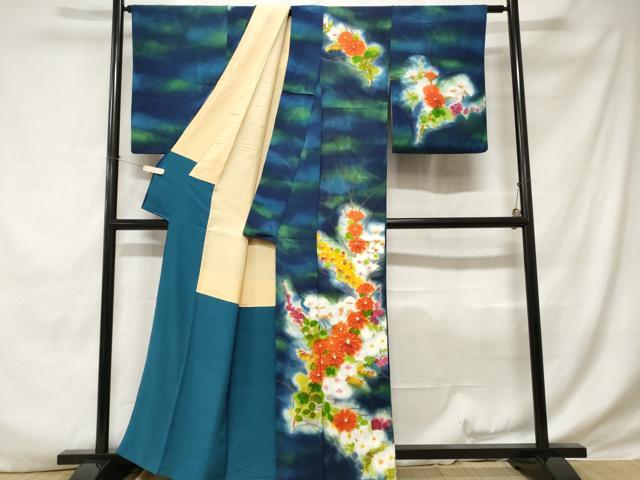 平和屋着物■訪問着 枝花文 暈し染め 正絹 逸品 CABE1612ev