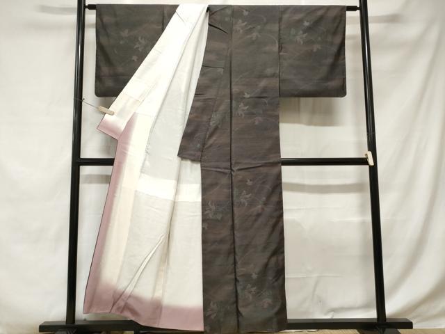 平和屋着物■本場大島紬 枝花文 正絹 逸品 CABE1618ev