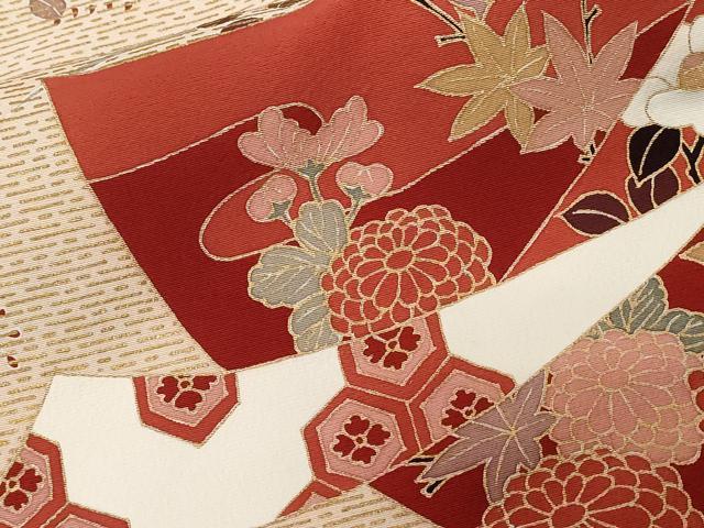 平和屋着物■豪華色留袖 駒刺繍 孔雀色紙枝花文 暈し染め 金彩 正絹 逸品 CABE1622ev