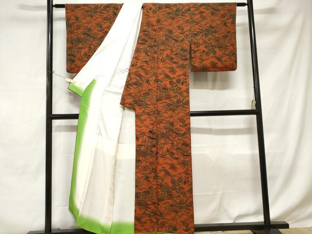 平和屋着物■宮内庁御用達 赤城右堂 小紋 型染め 御所解文 鬼しぼ縮緬 正絹 逸品 CABE1627ev
