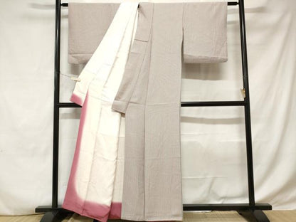 平和屋着物■上質な小紋　縞　正絹　逸品　CABE1633ev