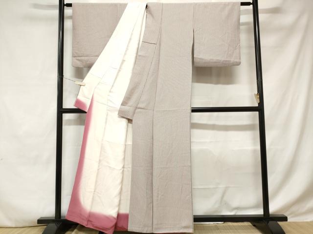 平和屋着物■上質な小紋　縞　正絹　逸品　CABE1633ev