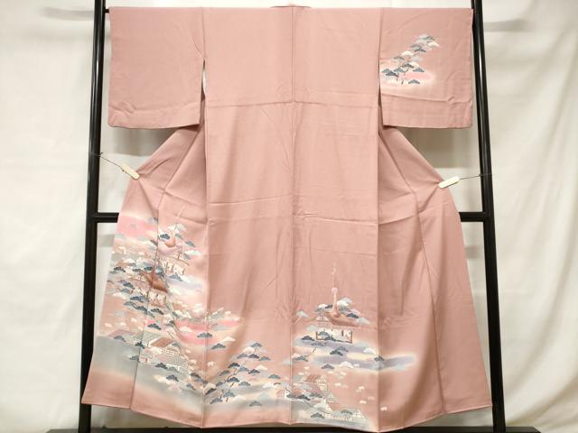 平和屋着物■訪問着 人物風景文 暈し染め 正絹 逸品 CABE1642ev