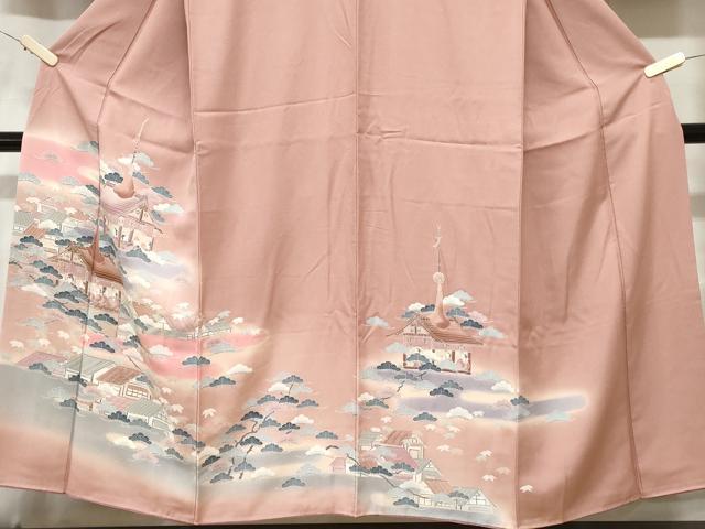 平和屋着物■訪問着 人物風景文 暈し染め 正絹 逸品 CABE1642ev