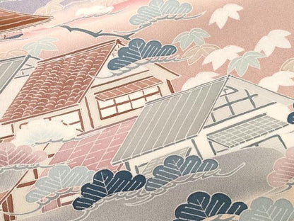 平和屋着物■訪問着 人物風景文 暈し染め 正絹 逸品 CABE1642ev