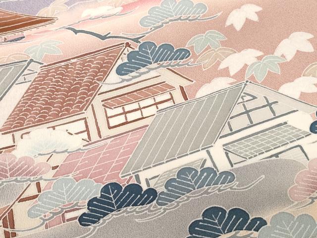 平和屋着物■訪問着 人物風景文 暈し染め 正絹 逸品 CABE1642ev