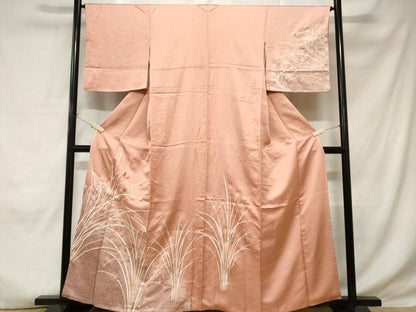 平和屋着物■訪問着 刺繍 芒 舞蝶文 シルエット 金彩 やまと誂製 正絹 逸品 CABE1643ev