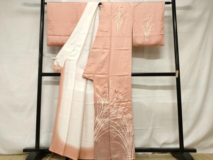 平和屋着物■訪問着 刺繍 芒 舞蝶文 シルエット 金彩 やまと誂製 正絹 逸品 CABE1643ev