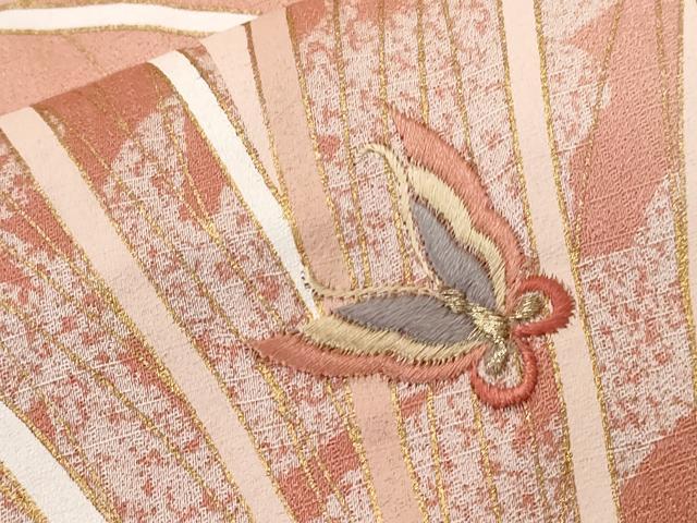 平和屋着物■訪問着 刺繍 芒 舞蝶文 シルエット 金彩 やまと誂製 正絹 逸品 CABE1643ev