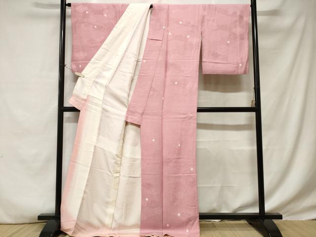 平和屋着物■上質な小紋 絞り 亀甲花地紋 霰文 正絹 逸品 CABE1670ev