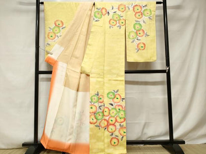 平和屋着物■訪問着 枝万寿菊文 暈し染め 正絹 逸品 CABE1671ev