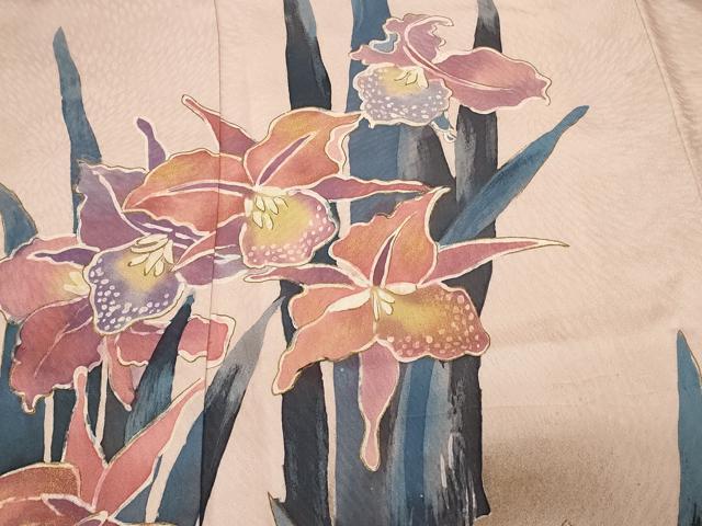 平和屋着物■訪問着 駒刺繍 枝花文 暈し染め 金彩 正絹 逸品 CABE1676ev