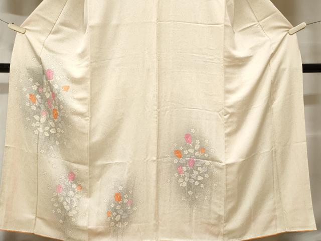 平和屋着物■訪問着 バラ 花文 暈し染め 正絹 逸品 CABE1682ev