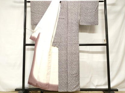 平和屋着物■上質な小紋 枝花文 正絹 逸品 CABE1705ev