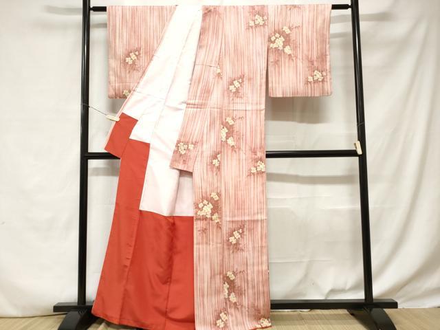 平和屋着物■小紋 草花文 洗える着物 CABE1710ev