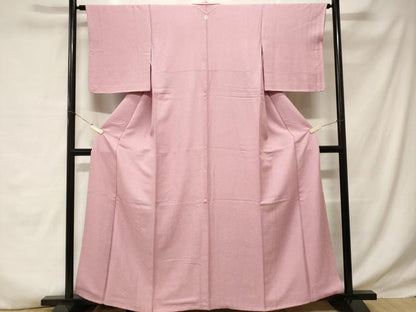 平和屋着物■上質な色無地　霞地紋　撫子色　正絹　逸品　CABE1716ev