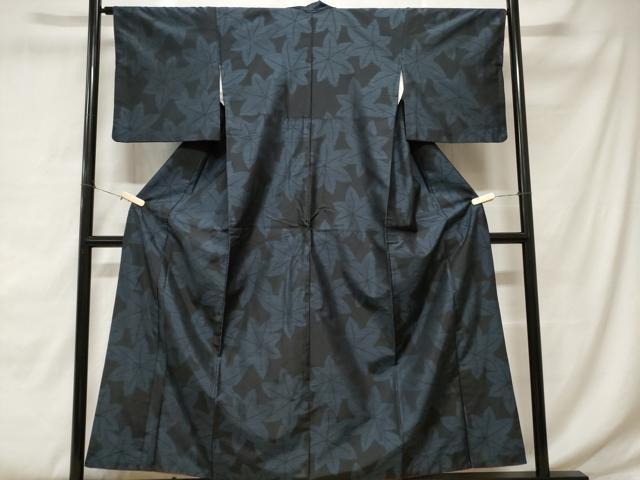 平和屋着物■本場大島紬 楓文 正絹 逸品 CABE1722ev