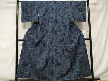 平和屋着物■上質な紬 色紙重ね花文 正絹 逸品 未使用 CABE1723ev