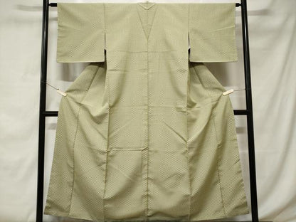 平和屋着物■上質なお召 井桁絣 正絹 逸品 CABE1724ev