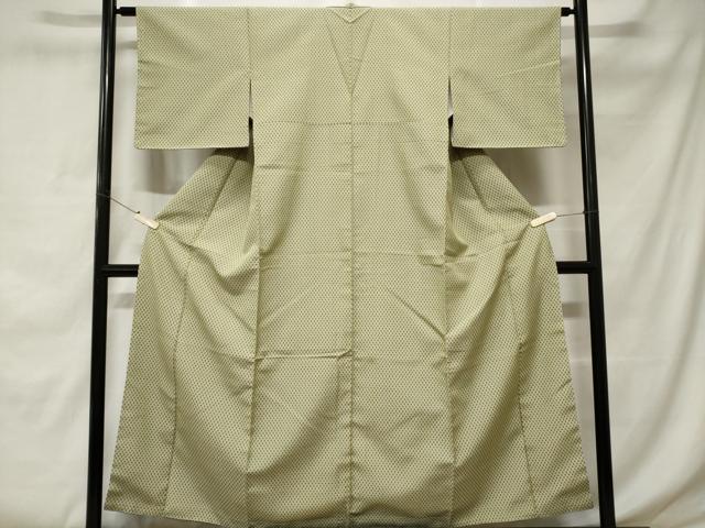 平和屋着物■上質なお召 井桁絣 正絹 逸品 CABE1724ev