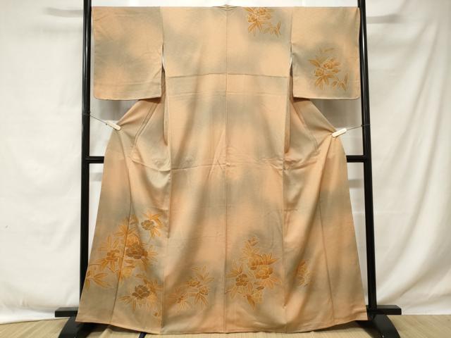 平和屋着物■訪問着 枝花文 暈し染め 金彩 正絹 逸品 未使用 CABE1725ev