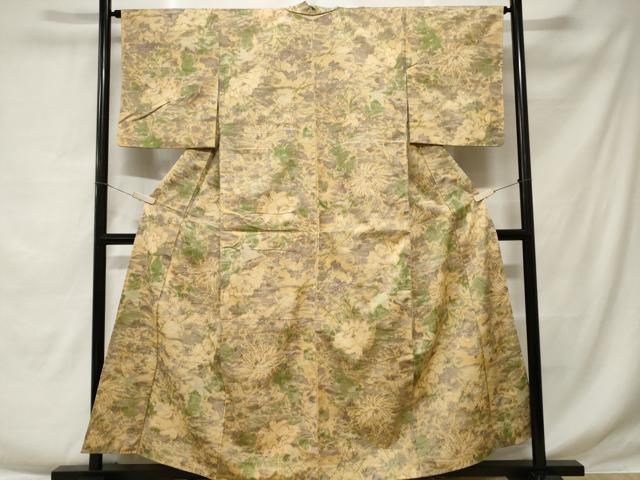 平和屋着物■上質な紬 枝花文 正絹 逸品 CABE1756ev