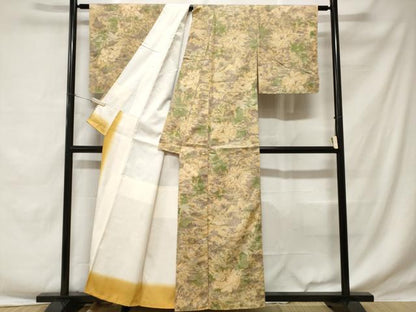平和屋着物■上質な紬 枝花文 正絹 逸品 CABE1756ev