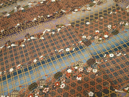 平和屋着物■訪問着 花筏 鴛鴦 花蝶文 暈し染め 金彩 正絹 逸品 CABE1758ev