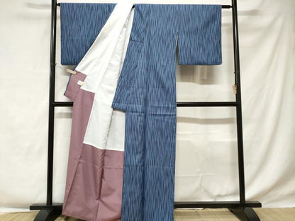 平和屋着物■小紋 よろけ縞 洗える着物 CABE1776ev