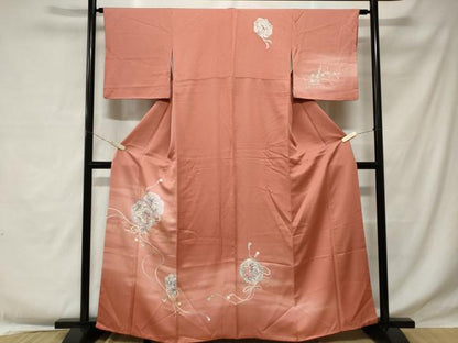 平和屋着物■上質な小紋　鏡裏花鳥文　暈し染め　金彩　正絹　逸品　CABE1788ev