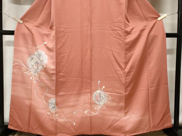 平和屋着物■上質な小紋　鏡裏花鳥文　暈し染め　金彩　正絹　逸品　CABE1788ev