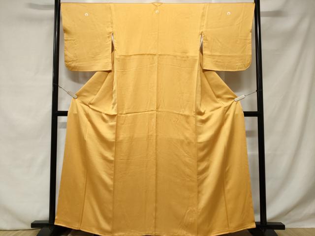 平和屋着物■上質な色無地 青海波地紋 玉蜀黍色 正絹 逸品 CABE1812ev