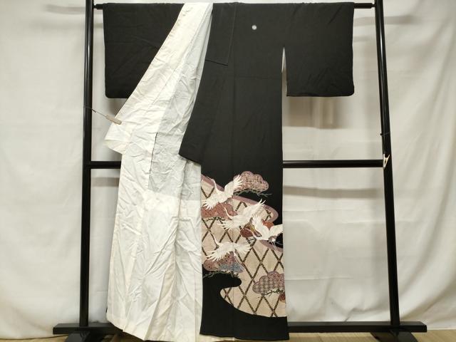 平和屋着物■豪華刺繍　松飛鶴文　金彩　正絹　逸品　CABE1816ev
