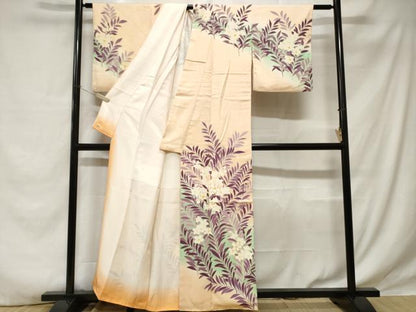 平和屋着物■訪問着 駒刺繍 枝花文 暈し染め 三越扱い 正絹 逸品 CABE1868ev