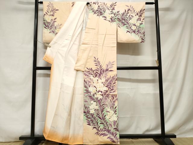 平和屋着物■訪問着 駒刺繍 枝花文 暈し染め 三越扱い 正絹 逸品 CABE1868ev