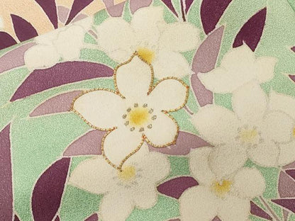 平和屋着物■訪問着 駒刺繍 枝花文 暈し染め 三越扱い 正絹 逸品 CABE1868ev