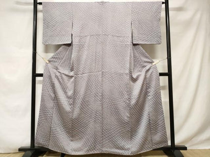 平和屋着物■上質な小紋　総絞り　幾何学文　正絹　逸品　CABE1872ev