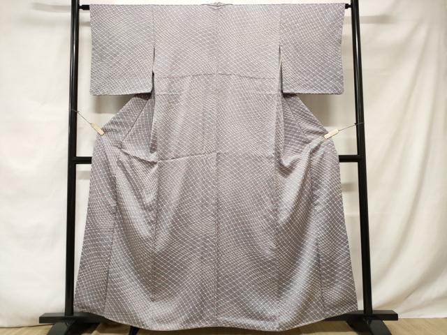 平和屋着物■上質な小紋　総絞り　幾何学文　正絹　逸品　CABE1872ev