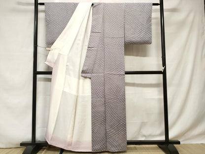 平和屋着物■上質な小紋　総絞り　幾何学文　正絹　逸品　CABE1872ev