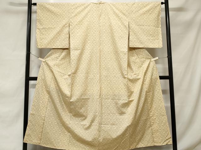 平和屋着物■上質な紬　幾何学文　正絹　逸品　CABE1874ev