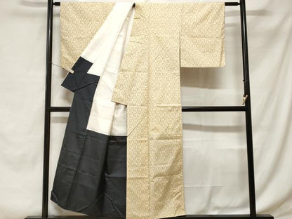平和屋着物■上質な紬　幾何学文　正絹　逸品　CABE1874ev