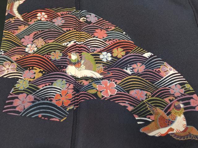 平和屋着物■訪問着 地紙流水花鳥文 正絹 逸品 CABE1889ev