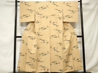 平和屋着物■上質な小紋 手描き 枝梅文 正絹 逸品 CABE1891ev