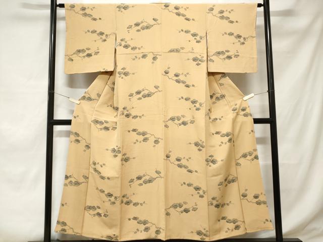 平和屋着物■上質な小紋 手描き 枝梅文 正絹 逸品 CABE1891ev
