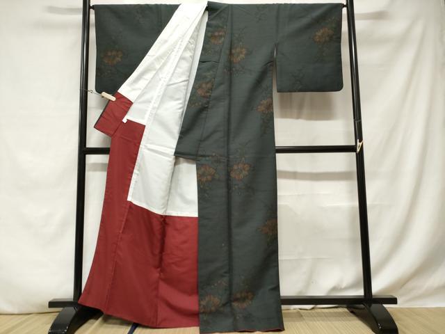 平和屋着物■小紋 枝花文 洗える着物 CABE1903ev