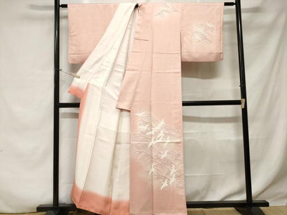 平和屋着物■訪問着 流水飛鶴文 暈し染め 正絹 逸品 CABE1932ev