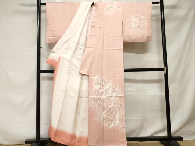 平和屋着物■訪問着 流水飛鶴文 暈し染め 正絹 逸品 CABE1932ev