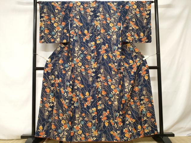 平和屋着物■上質な小紋 竹 枝花文 正絹 逸品 CABE1935ev