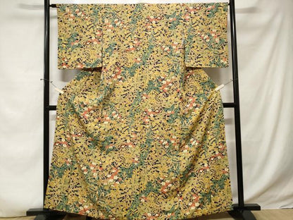 平和屋着物■上質な小紋 草花文 正絹 逸品 CABE1960ev